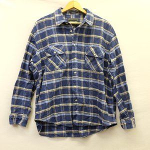 Vtg RURAL LIFE THE GREAT OUTDOORS Long Sleeve Shirt Men's Blue Flannel Size XXL